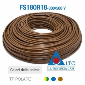 CAVO ELETTRICO TRIPOLARE FILO RAME 3X1,5 MM LTC FROR PER IMPIANTO CASA