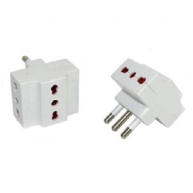 ADATTATORE TRIPLO BIANCO 3 PRESE 10/16A SPINA 10A ELETTROCANALI ECK33402