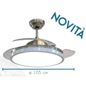 Ventilatore a soffitto con pale a scomparsa 50w timer telecomando ev086 cfg CFG - 1