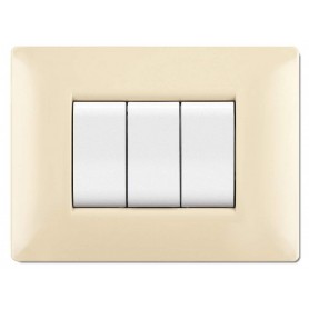 Placca MyLife Q compatibile frutti bticino living Inter Avorio 3 posti Elettrocanali ELETTROCANALI - 1