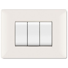 Placca MyLife Q compatibile frutti bticino living Inter Bianca 3 posti Elettrocanali
