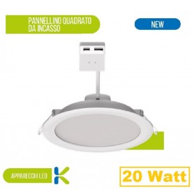 Faretto led incasso tondo con alimentatore integrato luce multicolore 20 watt