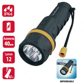 TORCIA PILA LED ANTIURTO 12 LUMENS IP44 CAMPEGGIO CASA LAVORO RUBBER CFG EL022 CFG - 1