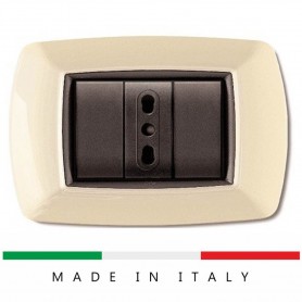 PLACCA COMPATIBILE BTICINO LIVING 3 POSTI AVORIO + ADATTATORE ECL2983A ELETTROCANALI ELETTROCANALI - 1