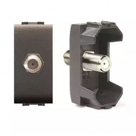 PRESA TV COMPATIBILE BTICINO LIVING SAT F NERO ECL4053SAT ELETTROCANALI LIFE ELETTROCANALI - 1