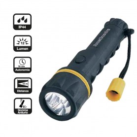 TORCIA A LED A BATTERY AA CFG  EL023 IP44 12LM RUBBER LED ANTIURTO ANTISHOCK CFG - 1
