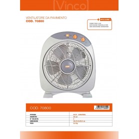 VENTILATORE A BOX VINCO DIAMETRO 30 CM - 3 VELOCITA' - VENTILAZIONE - 70800