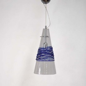 SOSPENSIONE IN VETRO 1LUCE ATTACCO E27 COST MOD. sos.venin GM - 1
