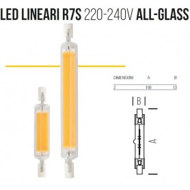 Lampada LED LINEARI R7s 220-240V ALL-GLASS 118mm 3000k 7w sld9208x2 BOT LIGHTING Bot Lighting - 1