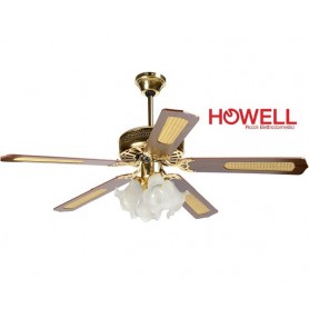 HOWELL VSL14044 VENTILATORE A SOFFITTO 60W CON COMANDO A MURO 140 CM PALA LEGNO