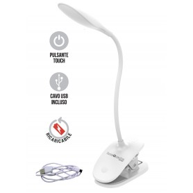 Lampada da Tavolo con Clip Pinza Ricaricabile con Regolazione Luminosita LED CFG - 1