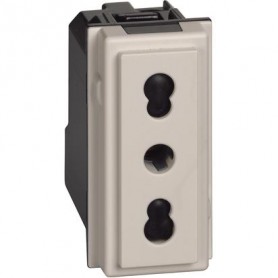 BTICINO LIVING NOW BIPRESA 2X 10A/16A+T SABBIA BTIKM4180
