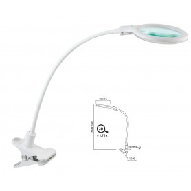 LAMPADA DA TAVOLO CON LENTE INGRANDIMENTO 3D E CLIP 6W BIANCO 4126205 BOT LIGHTING Bot Lighting - 1