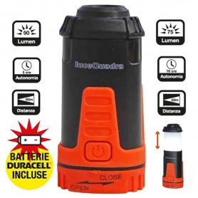 TORCIA PILA LED GANCIO CALAMITA CAMPEGGIO CASA LAVORO BATTERIE OMAGGIO CFG EL030