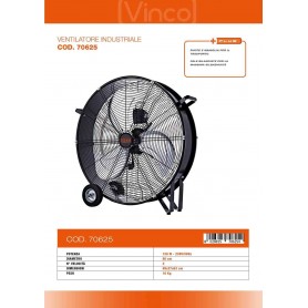 VENTILATORE DA PAVIMENTO METALLO  VINCO 70625 120W DIAMETRO 60 INDUSTRIALE