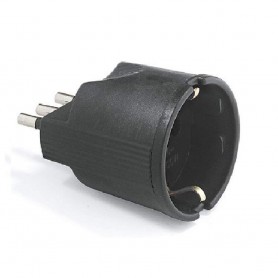 ADATTATORE PRESA SHUKO 16A NERO SPINA 10A ELETTROCANALI ECK33514 ELETTROCANALI - 1
