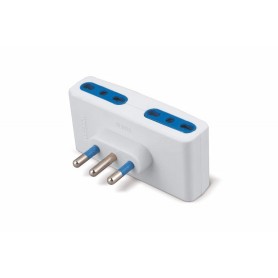 ADATTATORE QUADRUPLO BIVALENTE BIANCO 16A  ELETTROCANALI ECK33410