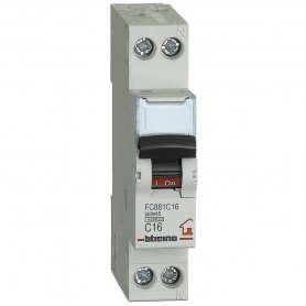 BTICINO interruttore magnetotermico 1P+N curva C 16A 4,5kA 230 Vac FC881C16