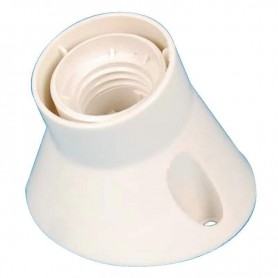 PORTALAMPADA DA PARETE CON BASETTA INCLINATA BIANCO E27 250V MAX 4A ELETTROCANALI ECK52031