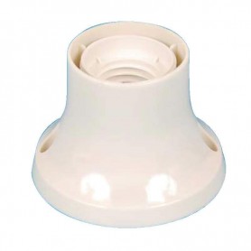 PORTALAMPADA DA PARETE CON BASETTA BIANCO E27 250V MAX 4A ELETTROCANALI ECK52032