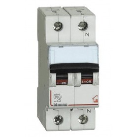 BTICINO interruttore magnetotermico 1P+N curva C 4,5kA 230V 25A FC810NC25