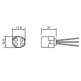 PORTALAMPADA PER NEON CIRCOLARE G10Q CON CAVO 30 CM