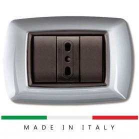 PLACCA COMPATIBILE BTICINO LIVING 3 POSTI ALLUMINIO CHIARO ECL2983AC ELETTROCANALI
