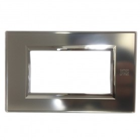 PLACCA SIMON URMET NEA EXPI' 4 MODULI POSTI IN VETRO GRIGIO OPALE 13004.GO